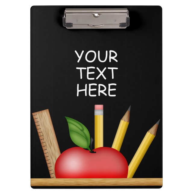 Porte-bloc Carte Clip personnalisée Apple de l'enseignant (Devant)