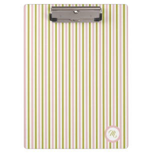 Porte-bloc Carte clipart à bandes rose et verte