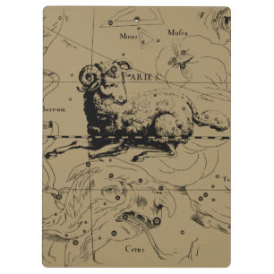 Porte-bloc Carte de l'Aries Constellation Hevelius vers 1690