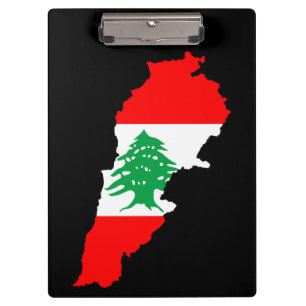 Porte-bloc Carte du Liban avec aimant en pierre de drapeau