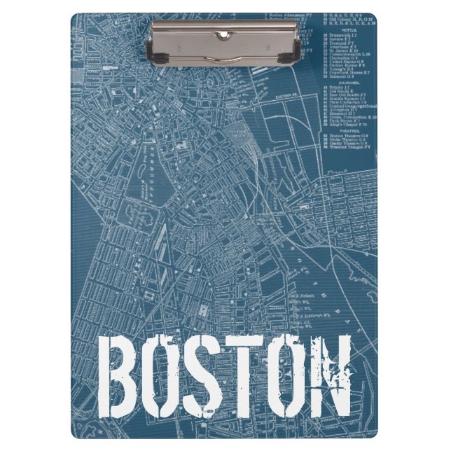 Porte-bloc Carte graphique de Boston (Devant)