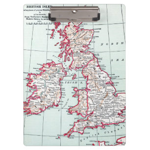 Porte-bloc CARTE : ÎLES BRITANNIQUES, c1890