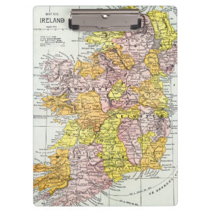 Porte-bloc CARTE : L'IRLANDE, c1890