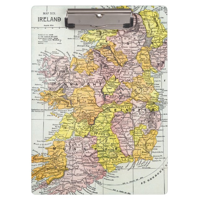 Porte-bloc CARTE : L'IRLANDE, c1890 (Devant)