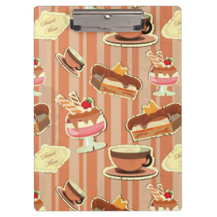 Porte-bloc Carte vintage avec un dessert de fraise