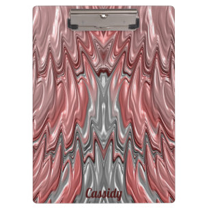 Porte-bloc CASSIDY ~ PASTEL 3D! Rose, Argent, Blanc GLOSSANT