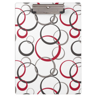 Porte-bloc Cercles rouges gris blanc