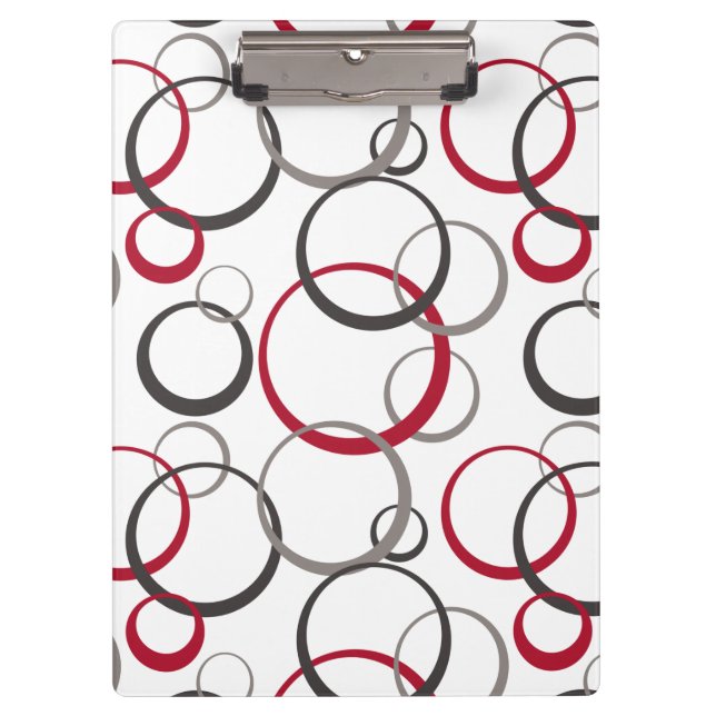 Porte-bloc Cercles rouges gris blanc (Devant)