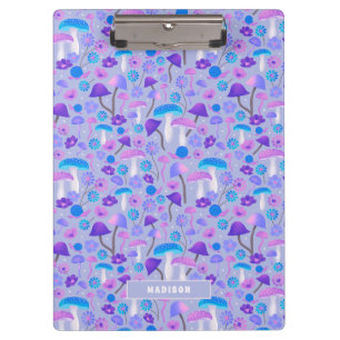Porte-bloc Champignons et fleurs de rêve Turquoise violet