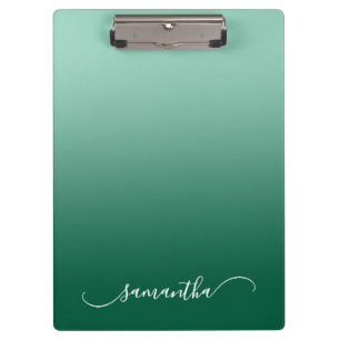 Porte-bloc Chasseur Turquoise léger Ombre vert Courbé Nom
