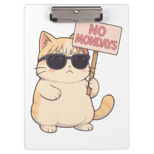 Porte-bloc Chat Cool Pas De Lundi Mème Esthétique