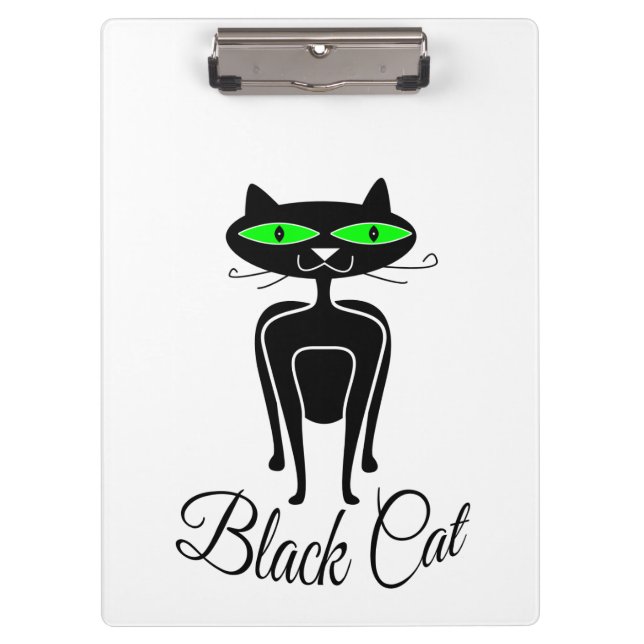 Porte-bloc Chat noir aux yeux verts (Devant)