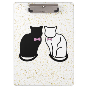 Porte-bloc Chat noir et blanc