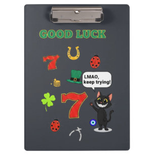 Porte-bloc Chat noir sarcastique et charmes porte-bonheur