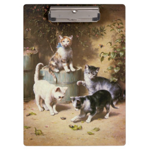 Porte-bloc Chatons jouant avec des scarabées, Karl Reichert