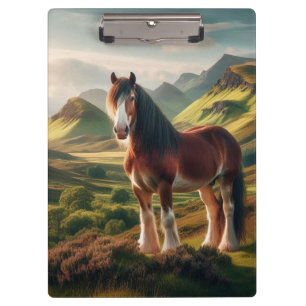 Porte-bloc cheval Clydesdale des Highlands d'Écosse