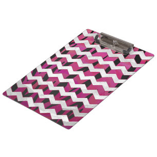 Porte-bloc Chevron Tiger rose chaud et noir