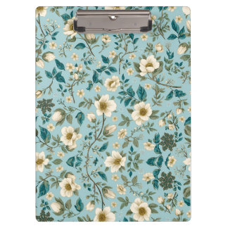 Porte-bloc chic à motif floral botanique sarcelle