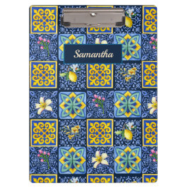 Porte-bloc Chic Bleu turquoise Sicilien agrumes méditerranéen