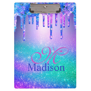 Porte-bloc Chic bleu violet ombre parties scintillant gouttes