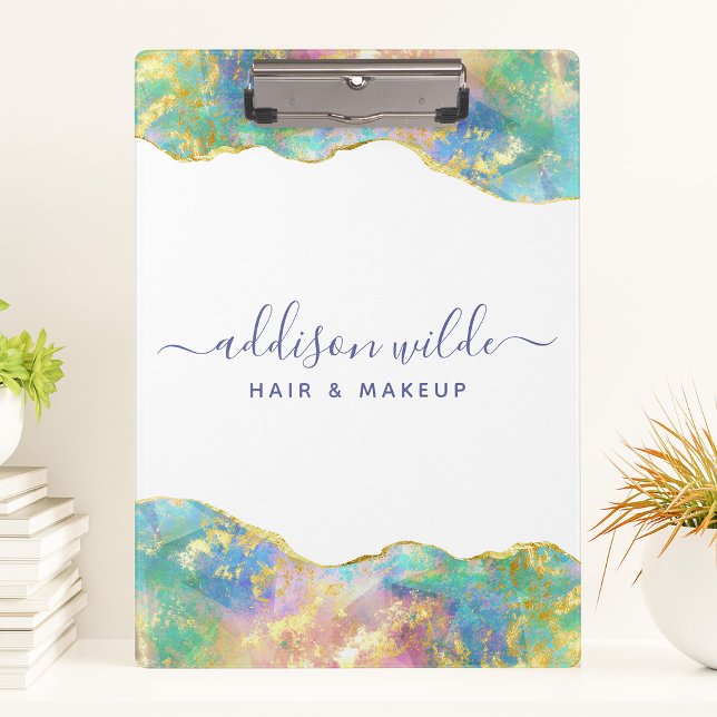 Porte-bloc Chic Fire Opal Rainbow Gemstone Business (Créateur téléchargé)