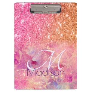 Porte-bloc Chic ombre rose rose pâle parties scintillant mono