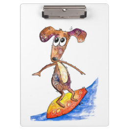 Porte-bloc Chien mignon Whimsical sur Surboard