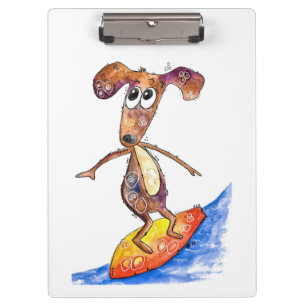 Porte-bloc Chien mignon Whimsical sur Surboard