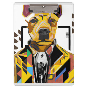 Porte-bloc Chien portant un costume : Art numérique