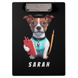 Porte-bloc Chien travaillant comme infirmière, Chien portant 