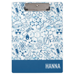 Porte-bloc Chimie Doodle Motif Nom personnalisé