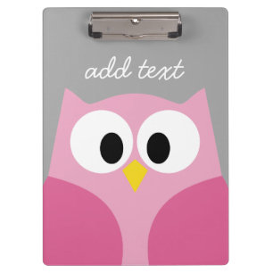 Porte-bloc Chouette de dessin mignonne - Nom personnalisé ro