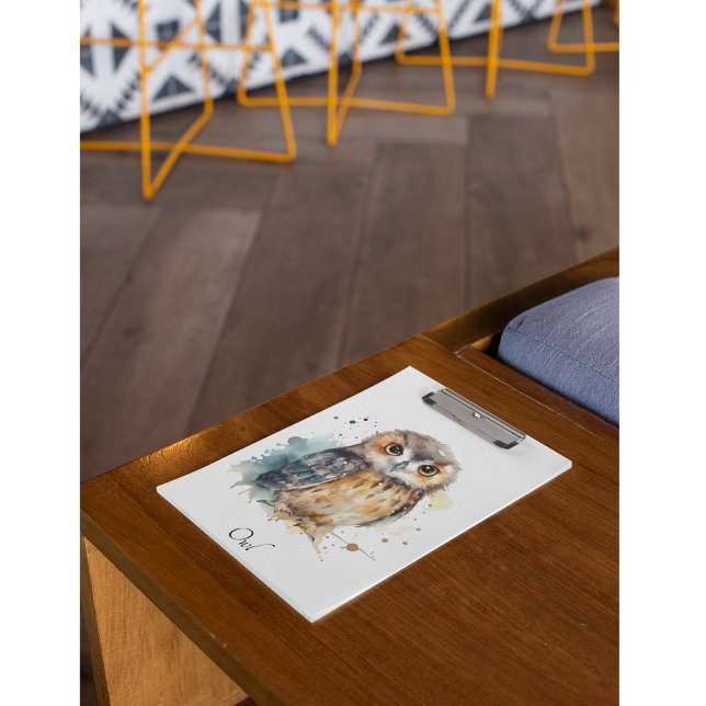 Porte-bloc Chouette mignonne en aquarelle, porte - bloc (Créateur téléchargé)