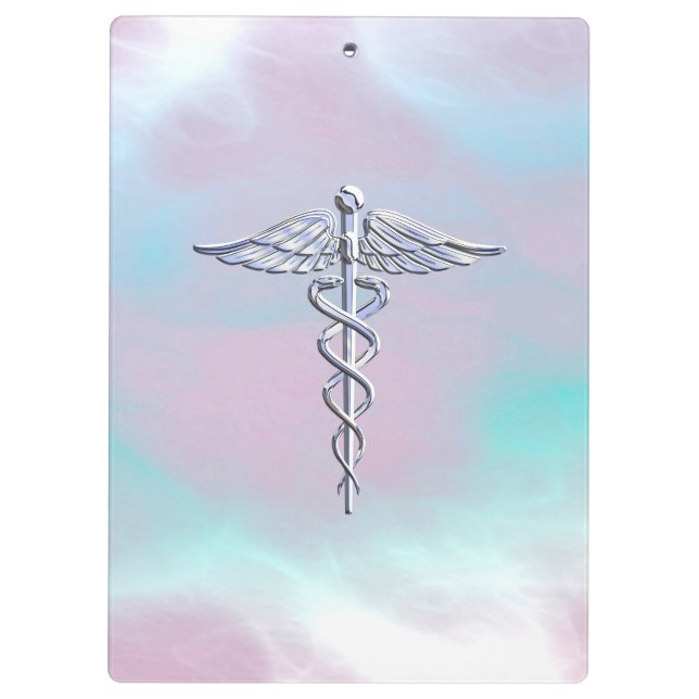 Porte-bloc Chrome Comme Caduceus Symbole Médicale Mère Pearl (Dos)