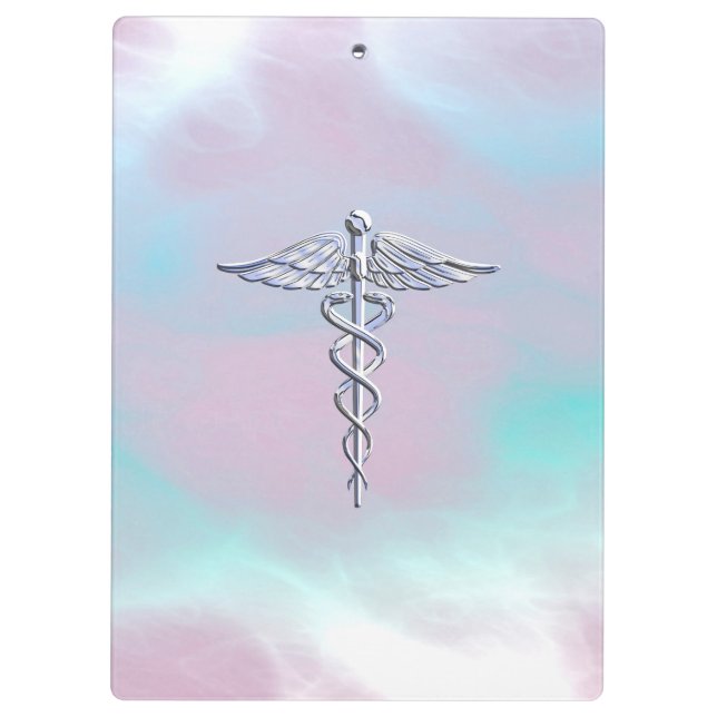 Porte-bloc Chrome Comme Caduceus Symbole Médicale Mère Pearl  (Dos)