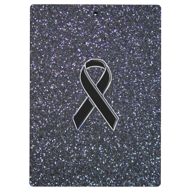 Porte-bloc Chrome Noir sensibilisation au ruban Bleu minuit B (Dos)