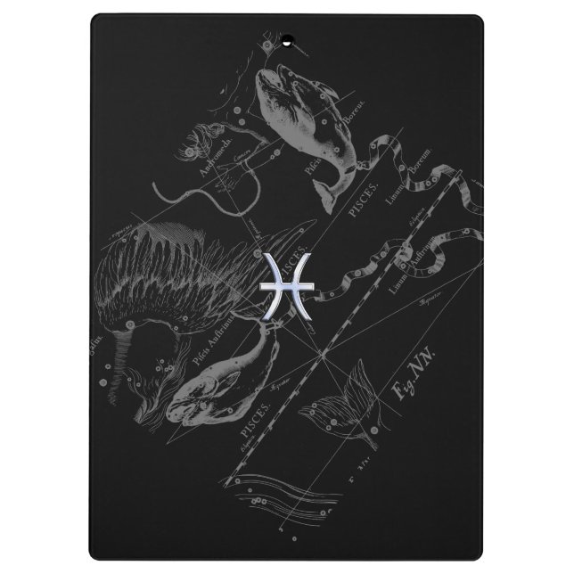 Porte-bloc Chrome Style Pisces Symbole Zodiac sur Hevelius (Dos)