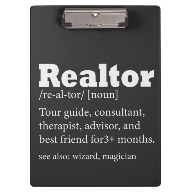 Porte-bloc Citation amusante de l'agent immobilier Realtor (Devant)