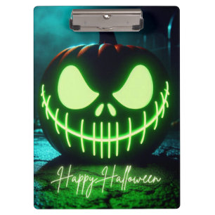 Porte-bloc citrouille d'Halloween vert éffrayant