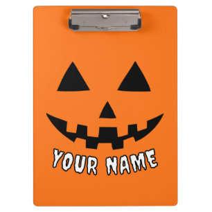Porte-bloc Citrouille orange personnalisé Halloween Votre Nom