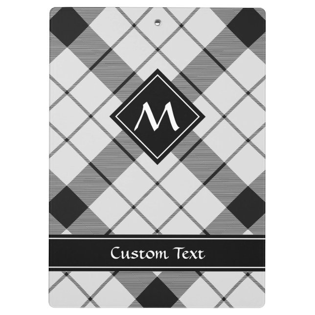 Porte-bloc Clan MacFarlane Tartan noir et blanc (Dos)