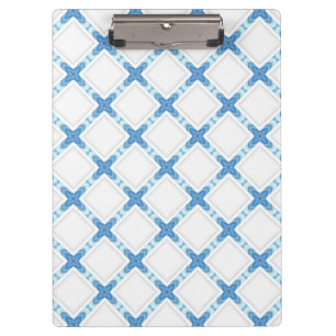 Porte-bloc Classé blanc bleu treillis moderne
