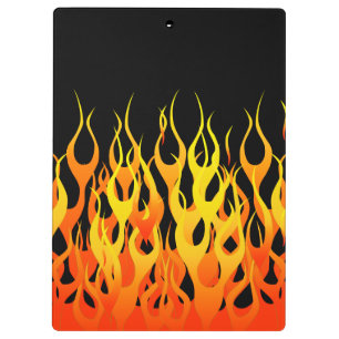 Porte-bloc Classique emballant des flammes sur le noir solide