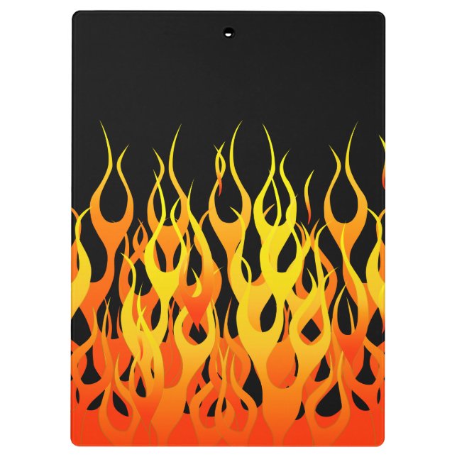 Porte-bloc Classique emballant des flammes sur le noir solide (Dos)