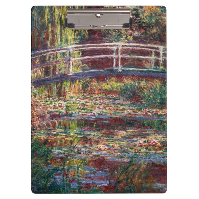 Porte-bloc Claude Monet - Eau Lily étang, Harmonie rose (Devant)