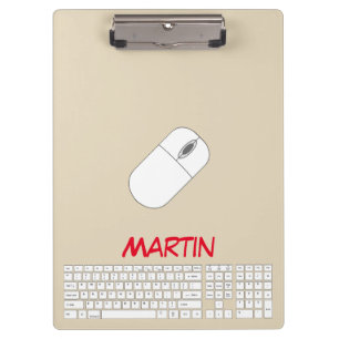 Porte-bloc Clavier, souris et crayon blanc