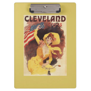 Porte-bloc Cleveland va à vélo la fille américaine en jaune