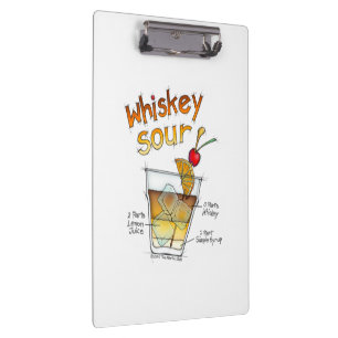 PORTE-BLOC CLIPBOARD - RECETTE WHISKEY SOUR ART COCKTAIL