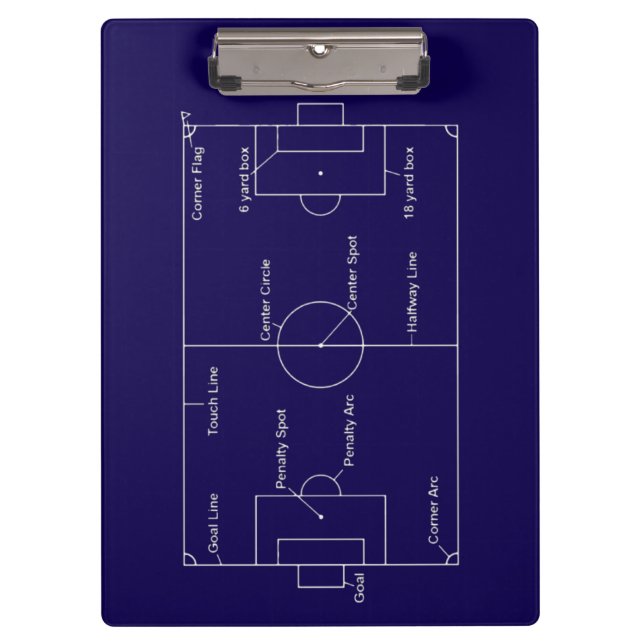 Porte-bloc Coach Bleu et Blanc Soccer Personnalisé (Devant)