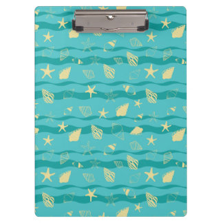 Porte-bloc Coastal Waves & Seashell Pattern